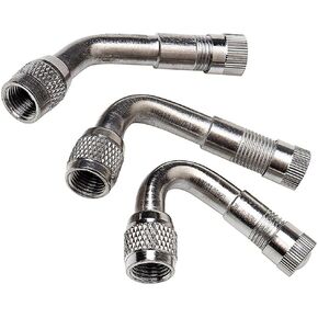 3PCS Chrome 45 Degree 90 Degree 135 Degree Angled Wheel Tire Tyre Valve Stem Extension for Car Motorcycle Bike Truck RV's Scooter Adapter Universal Extenders