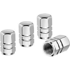 Red Tire Air Valve Stem Caps Hex Design Aluminum Alloy Tire Valve Caps Universal Air Dust Stem Covers for Car Truck Motorcycle Bike丨Airtight Seal丨Screw-on丨Easy-Grip Use (8-Pack)