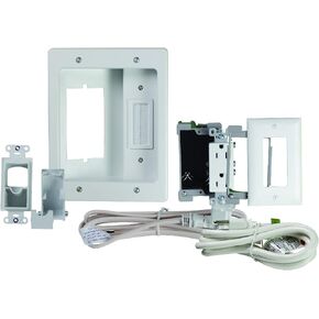 Legrand, Home Office & Theater, In Wall TV Power Kit, White, 6ft Length, HT22U2WHR6