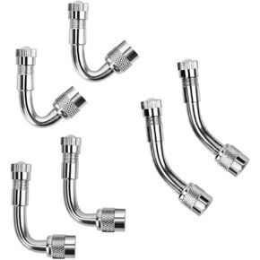 Riseuvo 6pcs Tire Valve Stem Extenders - Dually Valve Stem Extensions (45 Degree, 90 Degree, 135 Degree)