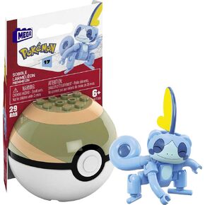 Mega Construx Pokemon Series 17 Sobble Figure Building Set with Nest Poke Ball