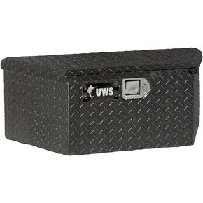 UWS TBV-34-LP-BLK Black 34" Low Profile Trailer Box with Beveled Insulated Lid
