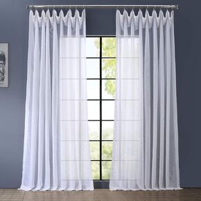 HPD Half Price Drapes SHCH-VOL3-84-DLDW Double Layered Extra Wide Sheer Curtain (1 Panel), 100 X 84, Off White