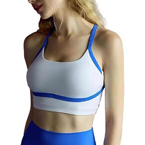 المرأة تجريب تانك القمم ساحة الرقبة الخطوط الطويلة الصدرية الرياضية Strappy المحاصيل اليوغا أعلى متقاطع الظهر بنيت في حمالات الصدر in Kuwait