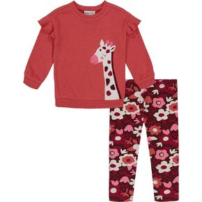 Kids Headquarters Baby Girls 2-piece Fashion Tunic & Legging Set, Everyday Casual Wear, Comfortable Fit2 Pieces Legging Set