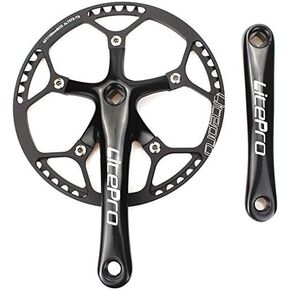 CYSKY Single Speed Crankset MTB Crankset 53T/56T/58T 170mm Crank Arm 130 BCD Mountain Bike Crankset IXF Crankset for Single Speed Bike, Road Bicycle, Fixed Gear, Fixie, Dahon (Square Taper, Black)