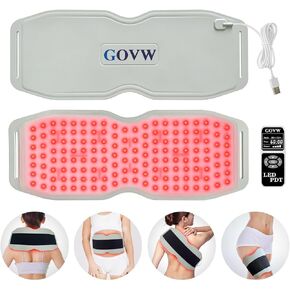 Silicone Red Light Therapy Belt 3-in-1 Chips, 660nm 850nm 940nm, Infrared Light Therapy Device, Red Light Therapy for Body, Infrared Light Therapy Wrap Red Light Therapy for Pain Relief at Home