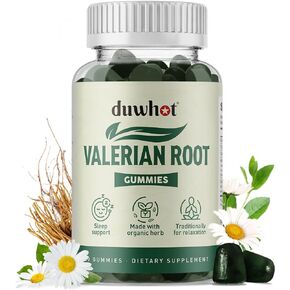 Valerian Root Gummies, Support Natural Sleep & Stress Relief, Chewable Herbal Valerian Root Supplements for Kids & Adults, Apple Flavor, 60 Chews