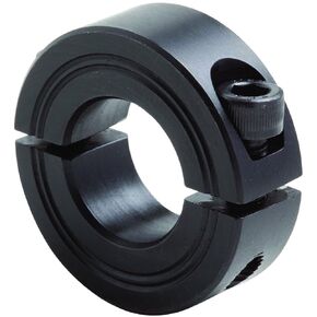 Climax Metal M2C-25 Steel Two-Piece Clamping Collar, Metric, Black Oxide Plating, 25mm Bore Size, 45mm OD, With M6 x 16 Set Screw