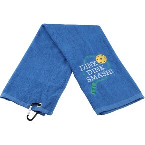 BLUPARK Pickleball Gift Towel Pickleball Player Gift Dink Dink Smash Embroidered Towel Gift for Pickleball Lover (Dink Dink Smash)
