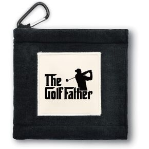The Golf Father Portable Microfiber Double Layer Pocket Golf Towel with Clip, Funny Golf Towel for Men Dad, Golf Accessories for Men Dad, Funny for Golf Fan