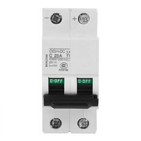 2P C65H-DC 250V DC قاطع الدائرة المصغرة DIN السكك الحديدية الضوئية التبديل لنظام شبكة الألواح الشمسية الأبيض (40A) (25A)