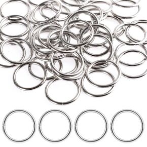 50PCS Metal O Rings, 1 Inch Heavy Duty 304 Stainless Steel Non-Welded O Ring, Multi-Purpose Buckle, for Macrame, DIY Crafts, Hardware, Bags, Camping Belt, Dog Leashes, Keychain, Hanging Basket