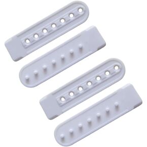 2 Pairs Snapback Strap Repair Fasteners Buckle with 7 Holes Hats Caps Replacement Fastener Plastic Repair Snap Buckle Strap (White)