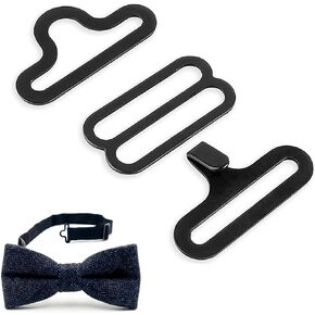 Pack of 6 Set Nickel Bow Tie Clips Hardware 7/8" Silver Metal Adjustable Cravat Clip Fasteners Bow Tie 3-Piece Hardware Sets Hook Fastener for Necktie Strap Tie Accessories Adjustable Bow Tie Hardware