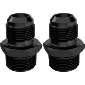 APIELE 4AN External Thread Expansion to 4AN ORB External Thread O-Ring Aluminum Black Adapter 2PCS (4AN ORB TO 4AN)