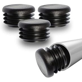 CAPS N' Plugs/1.25 Inch Heavy Duty Round End Cap/LDPE Plastic/End Caps for Tubing/Plastic End Caps/Tubing Plug/Chair Leg Cap/Black/USA Made (10)