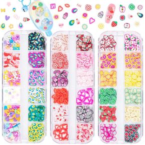 Polymer Clay Mix Sprinkles Slice Confetti for Fake Dessert Cake Decor, Art DIY Projects Resin Jewelry Making Pack of 3-box 36 Designs
