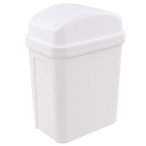2 Gallon Swing Top Trash Can, Small Garbage Can with Swing Lid, Black