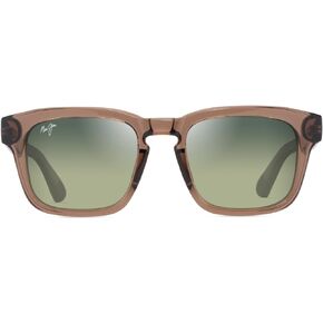 Maui Jim Maluhia Square Sunglasses, Shiny Trans Light Brown/Maui Ht Polarized, Medium