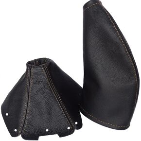 The Tuning-Shop Ltd Compatible with Shift Boot & E Brake Boot for Mazda MX-5 Miata 1998-2005 Leather Tan Stitching