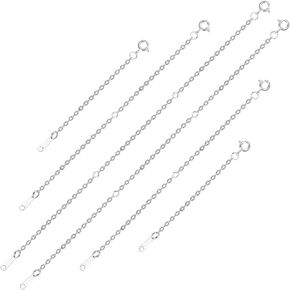 6pcs Necklace Extender Chains, 3 Sizes Jewelry Extenders with Spring Buckle Bracelet Extension Chain Set for Jewelry Making Crafts Necklace Bracelet Anklet(Gold)