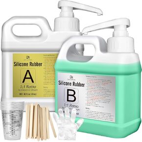 مجموعة صنع قوالب السيليكون - 170 أونصة من مطاط السيليكون السائل المرن 15 أمبير مع مضخات لصنع القوالب والصب - معالجة سريعة وسهلة 1: 1 قوالب سيليكون لقوالب راتينج السيليكون DIY وقالب الشمعة وقالب الصابون in Kuwait