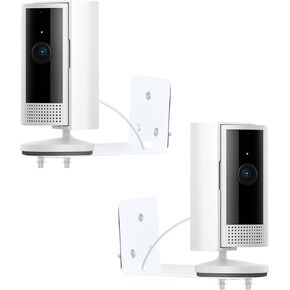 2 Pack Wall Mount Compatible with Ring Indoor Cam(1st Gen/2nd Gen), Adhesive No Drilling Ceiling Bracket Mounting Camera Indoor/Outdoor Mount Security Camera Mounting Bracket, 2 Ways Installation