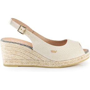 VISCATA Gavina Canvas Slingback Wedge with Ankle Strap Handmade 2 ½" Heel Women's Sandals with Breathable Organic Cotton Canvas and 100% Natural Jute Midsole for all Casual Occasions