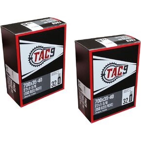 TAC 9 Bicycle Inner Tubes, 700 x 35-40 (27 x 1-3/8) Regular Schrader Valve, 32mm (ISO 622/630)