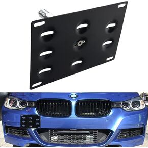 DEWHEL Front Bumper Tow Hook License Plate Mount Bracket Holder Bolt On for BMW F22 F30 F31 F32 F33 F36 F10 F11 F07 F25 F26 F15 F16 2 3 4 5 Series