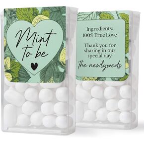 48 PCS Fresh Mint to Be Wedding Favor Stickers for Tic Tac Box, Bulk Wedding favors Labels for mints, Thank you for sharing in our special day labels for tic tac favors gifts - LABELS Only in Kuwait