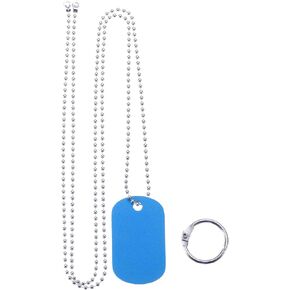 PATIKIL 25 Set Metal Stamping Blanks, Rectangle Stamping Tags Blanks Keychain 5x3cm DIY Aluminum Name Tag with Steel Necklace Chain for Laser Engraving Stamping Dog ID Tags, Black