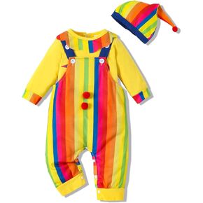 VINUOKER Baby Boy Halloween Clothes Halloween Clown Outfits,Infant Baby Funny Clown Costume Fall Winter clothes