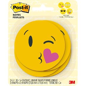 Post-it Printed Notes, 2 Pads/Pack, 30 Sheets/Pad, 3x3 in, Emoji Designs, 4 Alternating Faces (BC-2030-EMOJI)