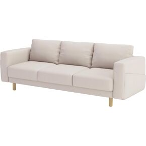 Durable Fabric Three 3 Seat Sofa Cover Replacement Custom Made Compatible with IKEA Norsborg Sofa Couch Slipcover (Cotton White)