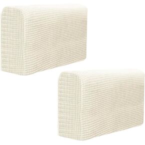 BESPORTBLE Couch Arm Covers: Armrest Cover for Sofa Chairs, Anti- Slip Armchair Cover, Polyester Washable Armchair Slipcovers Beige 2Pcs
