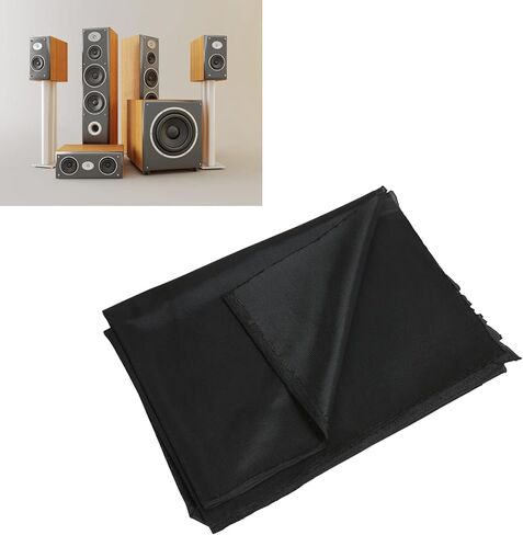 Speaker Grill Cloth, Polyester Breathable Speaker Mesh Fabric Protector, Transparent Speaker Stereo Cover Apply to Decoration, Waterproof, Dustproof (Black) in Saudi Arabia