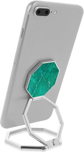 cobee Cell Phone Ring Holder Finger Kickstand, 360° Rotation Metal Cellphone Back Grip Foldable Cell Phone Stand Adjustable Phone Holder Compatible with Most Smartphones(Rose Red Marbling) in Kuwait