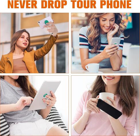 cobee Cell Phone Ring Holder Finger Kickstand, 360° Rotation Metal Cellphone Back Grip Foldable Cell Phone Stand Adjustable Phone Holder Compatible with Most Smartphones(Rose Red Marbling) in Kuwait