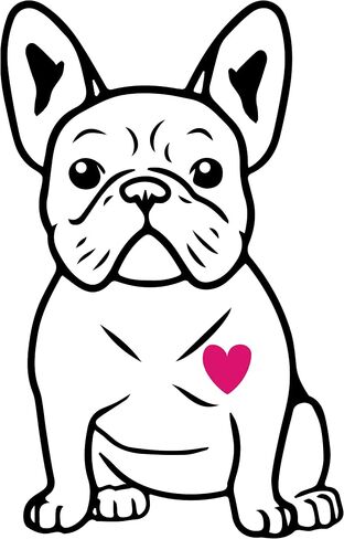 French Bulldog Sticker 5-by-3 Inches - Strong Adhesive Waterproof Frenchie Car Decal - Transparent and Used for Car, Laptop, Water Bottle, Wall in Saudi Arabia