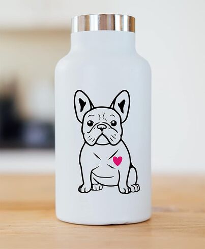 French Bulldog Sticker 5-by-3 Inches - Strong Adhesive Waterproof Frenchie Car Decal - Transparent and Used for Car, Laptop, Water Bottle, Wall in Saudi Arabia