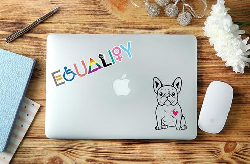 French Bulldog Sticker 5-by-3 Inches - Strong Adhesive Waterproof Frenchie Car Decal - Transparent and Used for Car, Laptop, Water Bottle, Wall in Saudi Arabia
