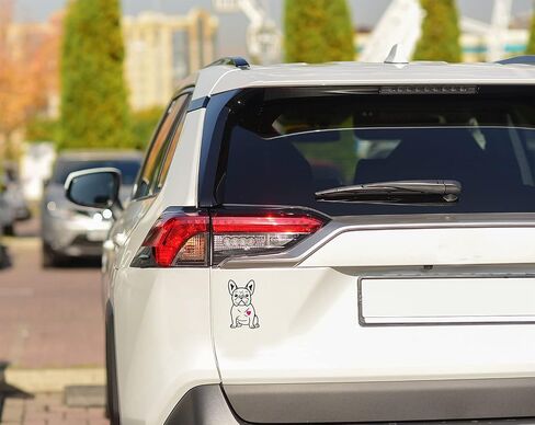 French Bulldog Sticker 5-by-3 Inches - Strong Adhesive Waterproof Frenchie Car Decal - Transparent and Used for Car, Laptop, Water Bottle, Wall in Saudi Arabia