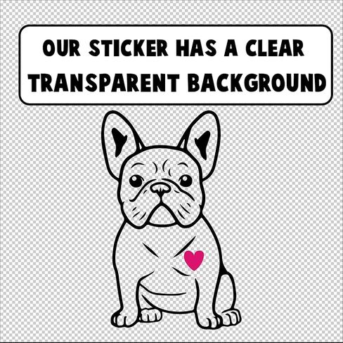 French Bulldog Sticker 5-by-3 Inches - Strong Adhesive Waterproof Frenchie Car Decal - Transparent and Used for Car, Laptop, Water Bottle, Wall in Saudi Arabia