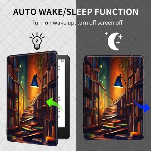 Case for Kindle Paperwhite 2015/2013/2012 Flip Case Leather PU Silicone Cover Magnetic Auto Wake Up/Sleep Anti-Scratch Shell Tree Green Plant Pattern Kindle Paperwhite 7th/6th/5th Gen (1) in Saudi Arabia