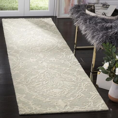 SAFAVIEH Blossom Collection 2' 3" x 14' Blue/Ivory BLM107B Handmade Premium Wool Entryway Foyer Living Room Kitchen Runner Rug in Saudi Arabia