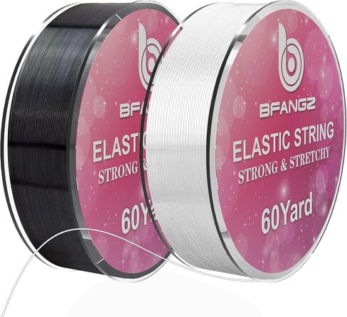 Elastic Beading Cord:100M 0.5 Elastic Bracelet String, Stretchy String for Bracelet, String for Bracelet Making, Elastic String for Bracelets, String for Jewelry Making(Black,White) in Saudi Arabia