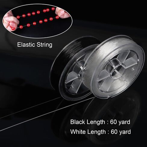 Elastic Beading Cord:100M 0.5 Elastic Bracelet String, Stretchy String for Bracelet, String for Bracelet Making, Elastic String for Bracelets, String for Jewelry Making(Black,White) in Saudi Arabia