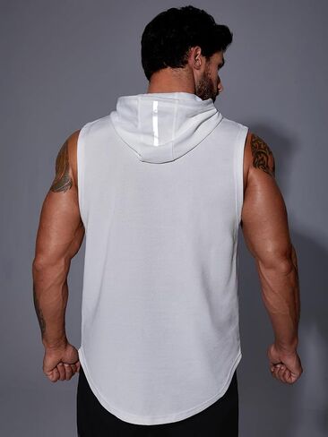 Verdusa Men's Sleeveless Hooded Tank Top Workout Hoodies Shirts in Kuwait